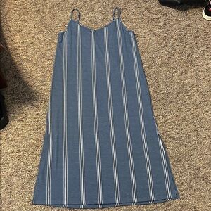 Roxy Blue and White Striped Midi Dress